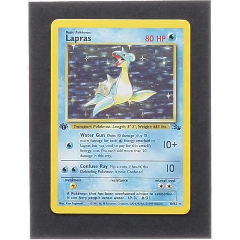 Lapras 1999 Pokemon Fossil 1st Edition 10 Holo Pristine Auction