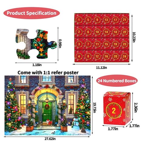 Syosof Advent Calendar Christmas Jigsaw Puzzle Parts