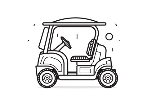 Golf Cart Coloring For Download - Coloring Page