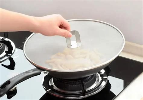 Stainless Steel Cm Pan Cover Lid Oil Proofing Frying Pan Splatter