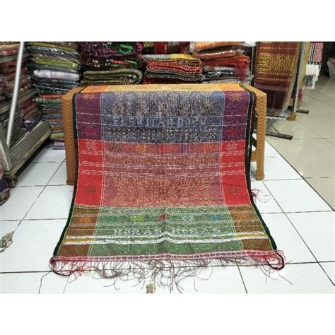 Jual Ulos Sadum Jumbo Raja Motif Angkola Warna Hijau Merah Simata Pitu