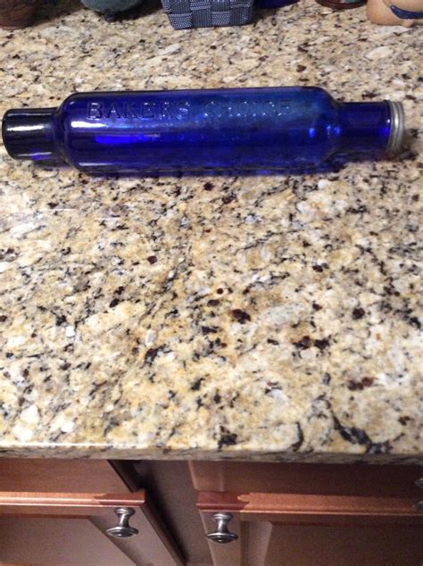 Depression Style Glass Rolling Pin Cobalt Blue W Water Fill Metal End Cap Antique Price