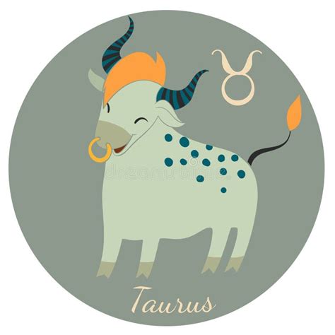 Cute Taurus Zodiac Sign Stock Vector Illustration Of Computer 54413491