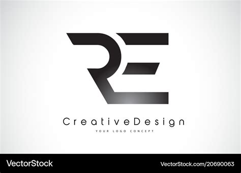 Re R E Letter Logo Design Creative Icon Modern Vector Image