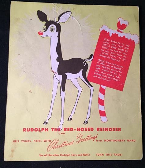 Original Circa 1940 Montgomery Ward Rudolph Red Nosed Reindeer Advertisement May 2060942297