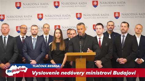 Zvolávame Mimoriadnu Parlamentnú Schôdzu Na Odvolávanie Ministra Budaja