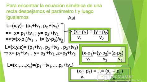 Ecuación Simétrica De La Recta Youtube