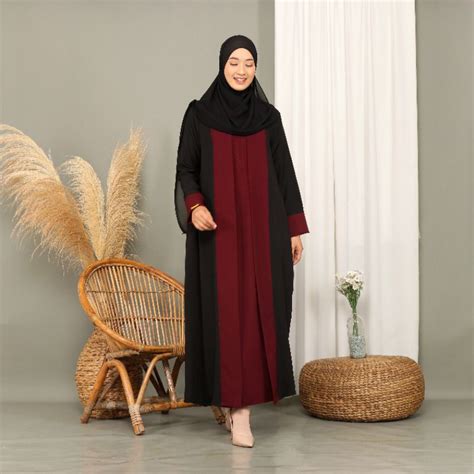 Jual Abaya Hitam Turkey Modern Mix Warna Maira Series By Shaum Shopee