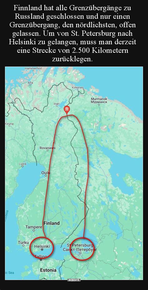 Finnland hat alle Grenzübergänge zu Russland geschlossen und nur einen ...