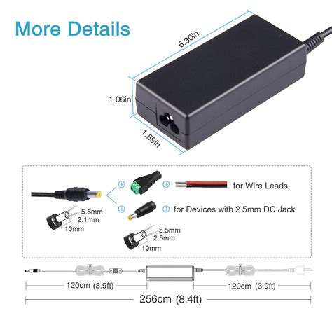 12v 5a 5 Amp 60w Dc Power Supply Adapter Transformer Led Strip Light Cctv Pc Ebay