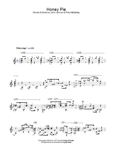 Honey Pie By The Beatles Sheet Music For Easy Guitar At Sheet Music Direct