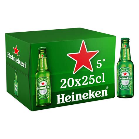 Bière blonde HEINEKEN le pack de 20 bouteilles de 25cL à Prix Carrefour