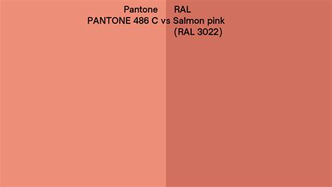 Pantone C Vs Ral Salmon Pink Ral Side By Side Comparison