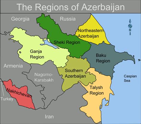 Map Of Azerbaijan Regions Azerbaijan Mappery