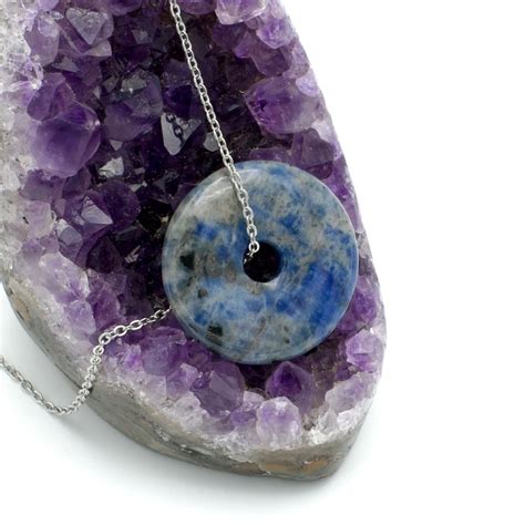 Pendentif Sodalite Donuts Mm Pierre Naturelle Pendentif Donut