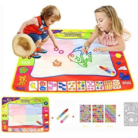 Tapis Dessin 4 Couleurs Eau Peinture Doodle Tapis Pour Les Enfants