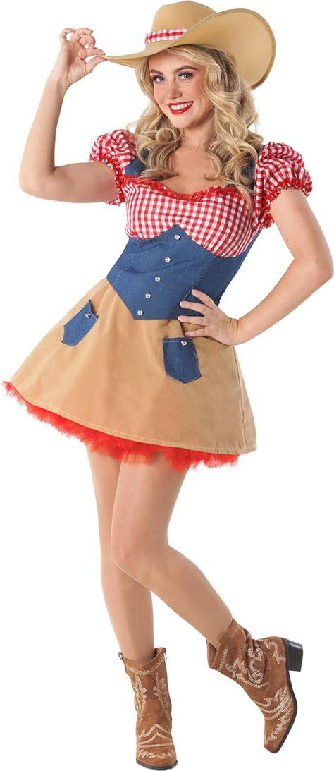 Fun Shack Ladies Cowgirl Fancy Dress Cowgirl Costume Women Cow Girl