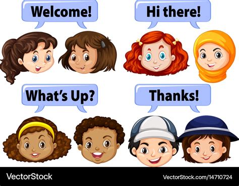 Children Saying Polite Words Royalty Free Vector Image