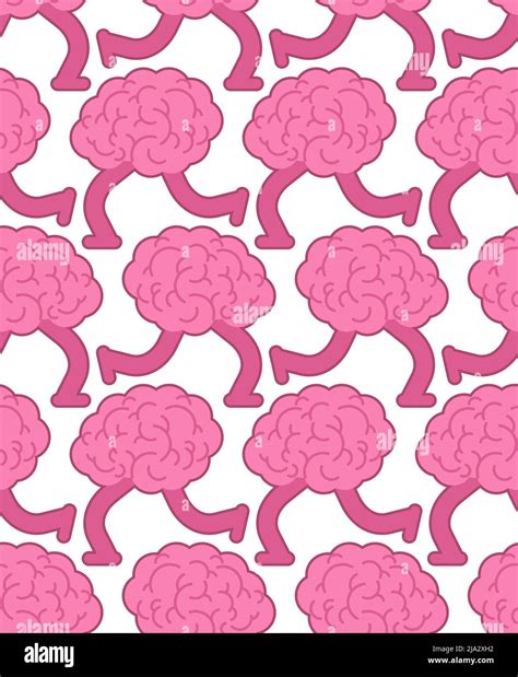 Brain Is Running Pattern Seamless Runaway Brains Background Brain