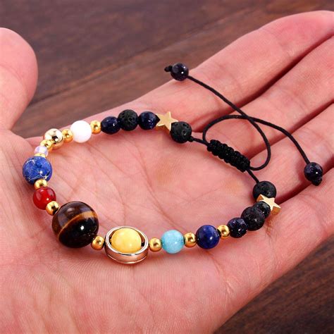 Celestial Galaxy Fashion Bracelet Eight Planet Solar System Natural