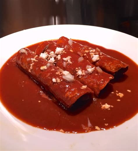 Red Enchilada Is Traditional In Texas Mexican Cuisine Guajillo Chiles