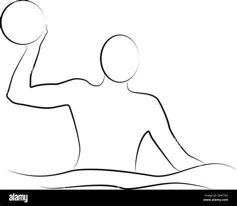 Water Polo Player Icon Of A Set Vector Illustration Eps 10 Stock