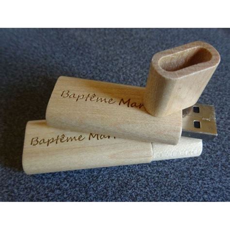 Petite Cl Usb En Bois Brut Grav E Personnaliser