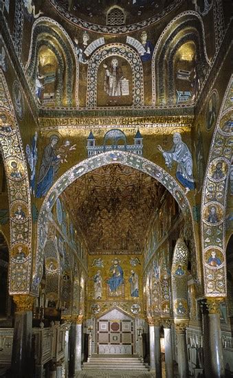 Vue Int Rieure De La Chapelle Palatine De Palerme Vers Le Tr Ne Royal