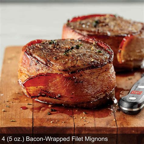 Omaha Steaks At Home Assortment Butchers Cut Filet Mignons Bacon Wrapped Filet Mignons