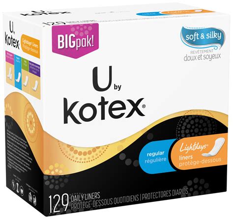 U by Kotex Daily Liners, Regular Lightdays, Big Pack, 129 ct — Goisco.com