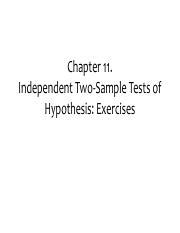 Statistical Hypothesis Testing Exercises Independent Two Sample