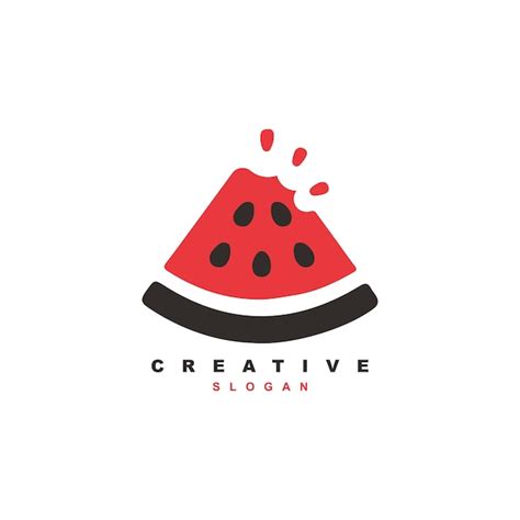 Premium Vector Fresh Juicy Watermelon Slice Bite Logo Design Vector