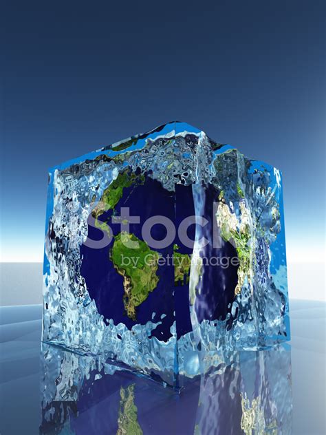 Earth Inside Ice Cube Stock Photo Royalty Free Freeimages
