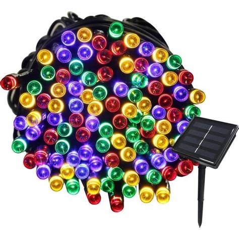 22M Guirlande Solaire 200 Led 8 Jeux De Lumière Guirlande Lumineuse