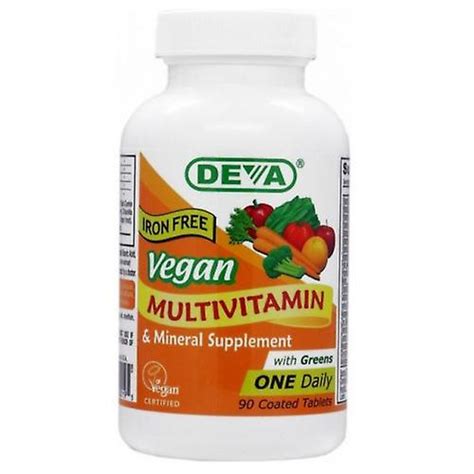 Deva Vegan Vitamins Vegan, Multivitamin Without Iron, 90 Tab (Pack of 1 ...