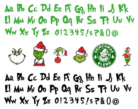 Grinch Font Bonus Grinch Png Christmas Font Green Character - Etsy UK