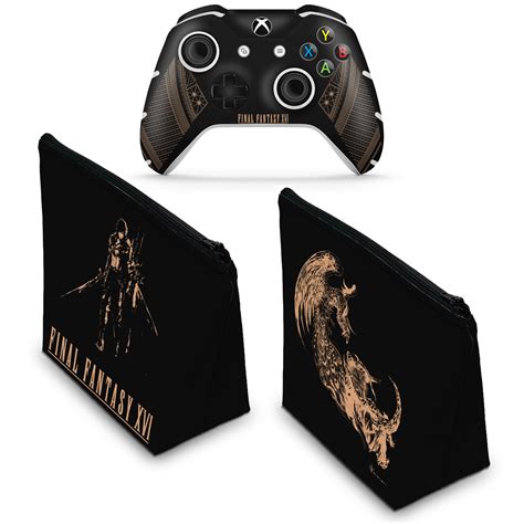 Kit Capa Case E Skin Xbox One Slim X Controle Final Fantasy Xvi