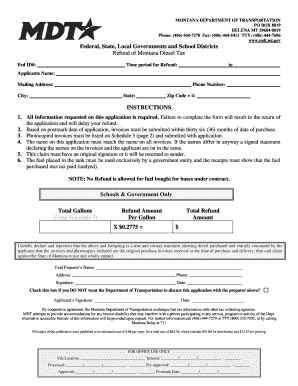 Fillable Online Mdt Mt Form For Federal State Local Governments And