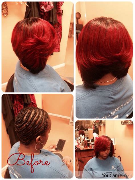 Full Sew In Bob With No Leave Out Boblife Sewinbob Redandblackbob