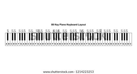 Piano Keyboard Diagram Piano Keyboard Layout เวกเตอร์สต็อก ปลอดค่า