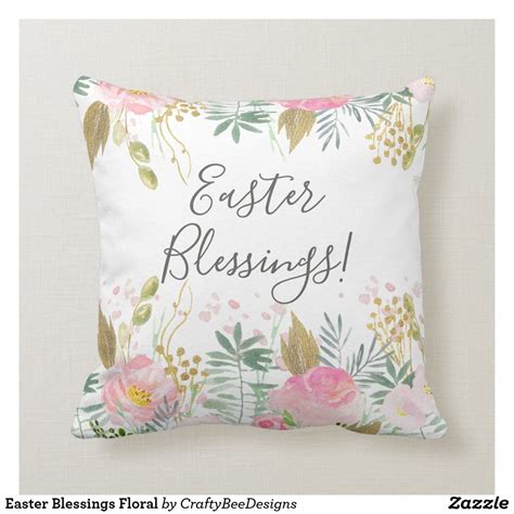 Pink Floral Easter Throw Pillow Zazzle Floral Throw Pillows Floral Throws Throw Pillows