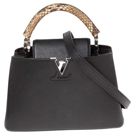 Louis Vuitton Black Leather And Python Capucines Bb Bag Louis Vuitton The Luxury Closet