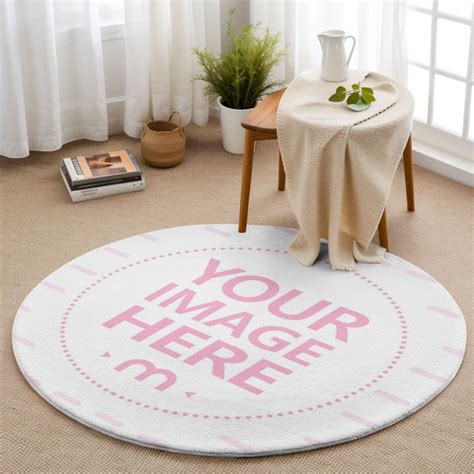 Round Rug Mockup Generator For Cozy Living Room Mediamodifier