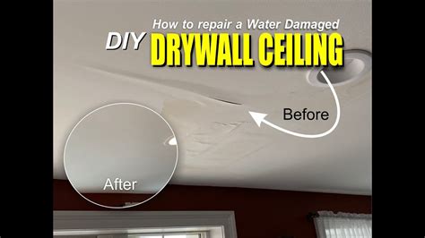 Diy Water Damaged Drywall Ceiling Repair Easy Step By Step Guide Youtube