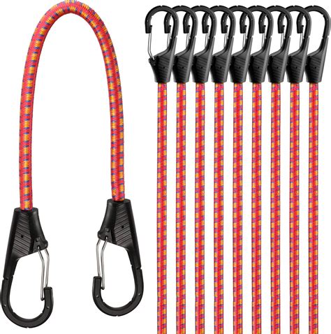 HORUSDY 10 Piece Premium Bungee Cords With Hooks 18 Bungee Cords