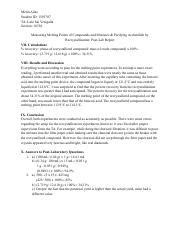 Measuring Melting Points Of Compounds And Mixtures Purifying