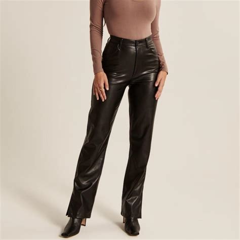 Abercrombie Curve Love Black Leather Pants Like Depop