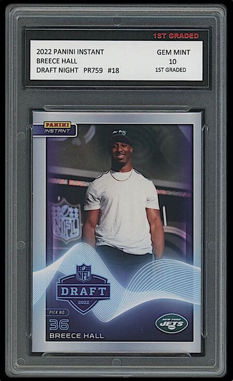 Breece Hall 2022 Panini Instant Nfl Draft Night 1st Graded 10 Rookie