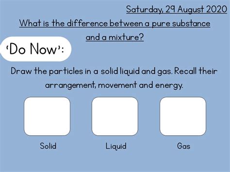 New Ks3 Chemistry Pure Substances And Mixtures Teaching Resources