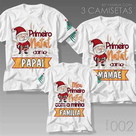 Kit 3 Camisetas Natal Kit Família Feliz Natal Elo7